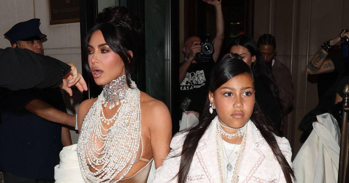 image of North West & Kim Kardashian. 