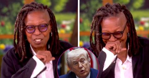 Composite photo of Whoopi Goldberg and Donald Trump