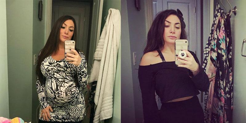 The Jersey Shore star showed off her post-baby body in a.