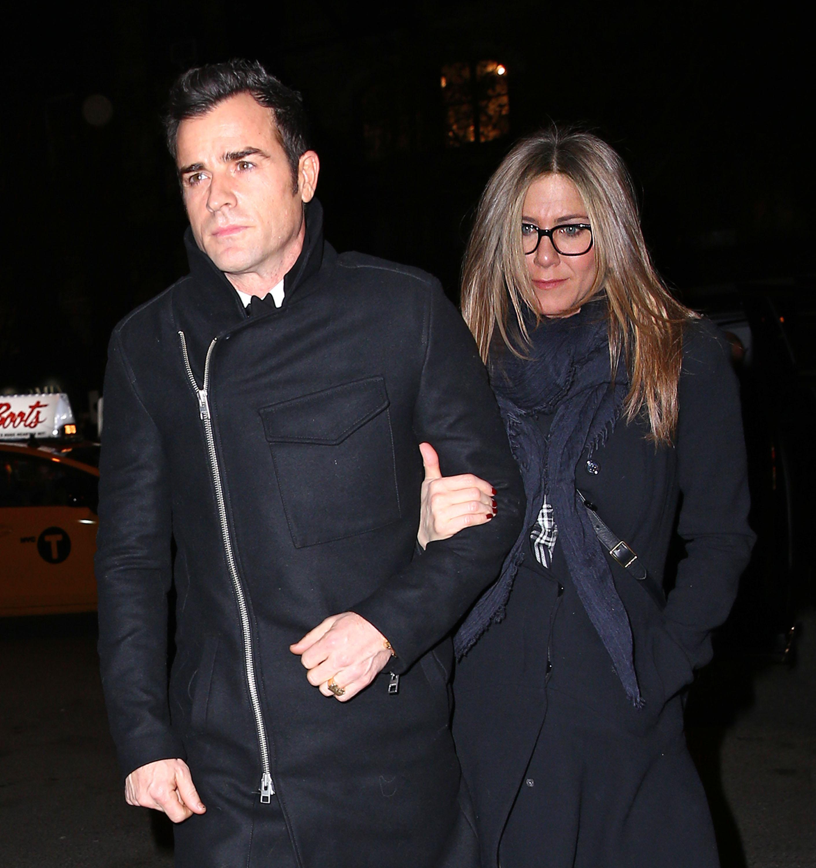 Jennifer Aniston and Justin Theroux depart &#039;Jimmy&#039; in NYC