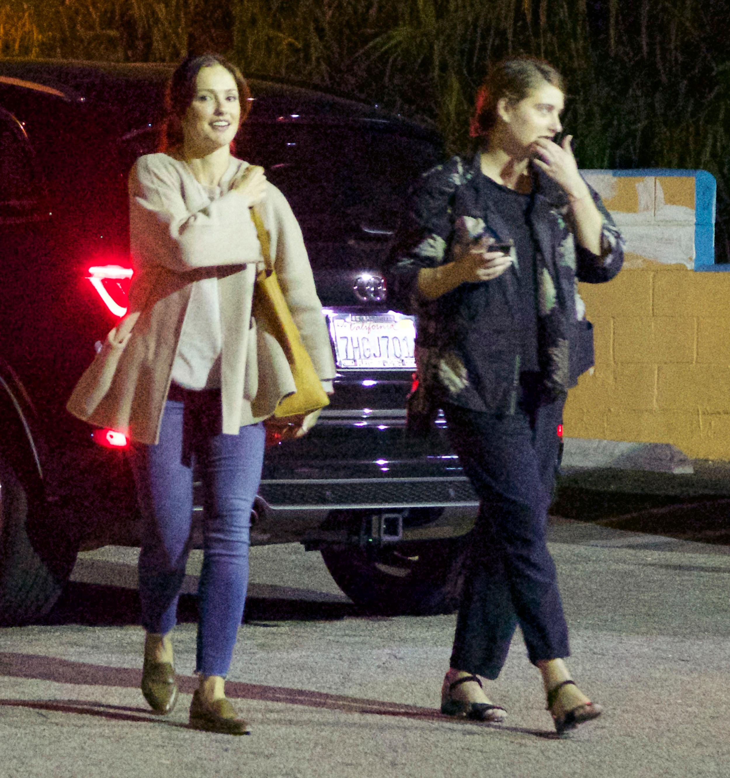 *EXCLUSIVE* Lily Collins and Chris Evans&#8217; date gets crashed by ex Minka Kelly!  **USA ONLY**