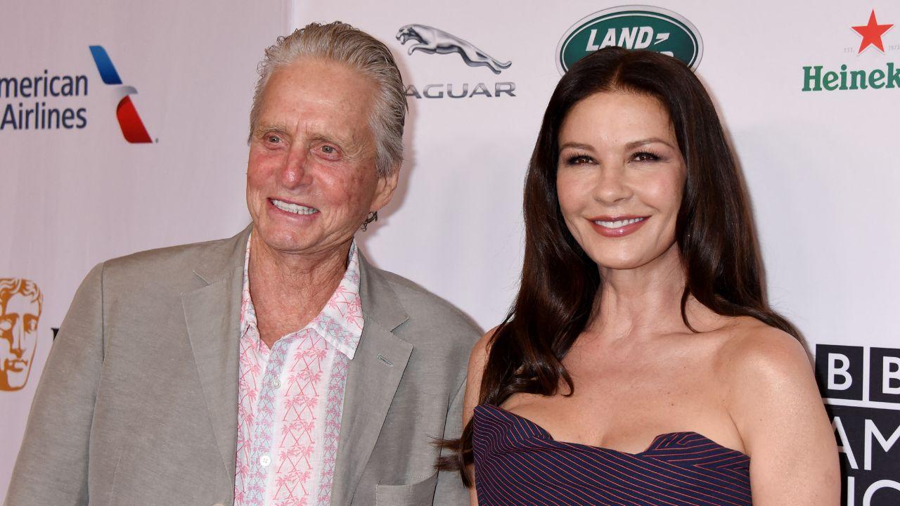 image of Michael Douglas and Catherine Zeta-Jones married two years after beginning their relationship.