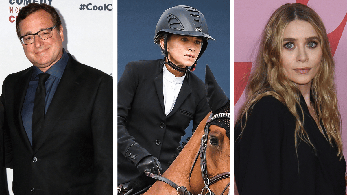 Photo of Bob Saget; photo of Mary-Kate Olsen; photo of Ashley Olsen