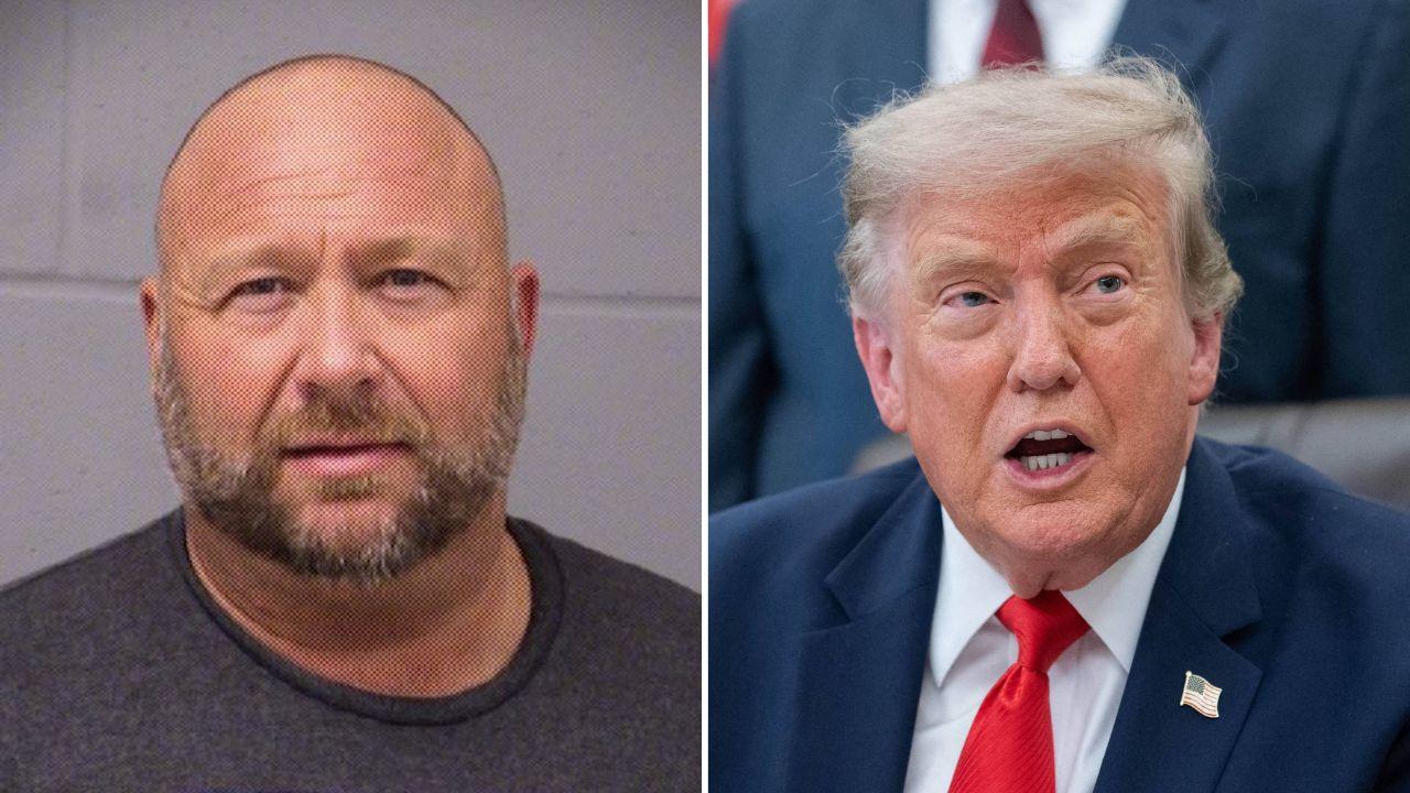 Photo of Alex Jones and Donald Trump.