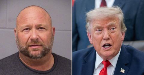 Photo of Alex Jones and Donald Trump.