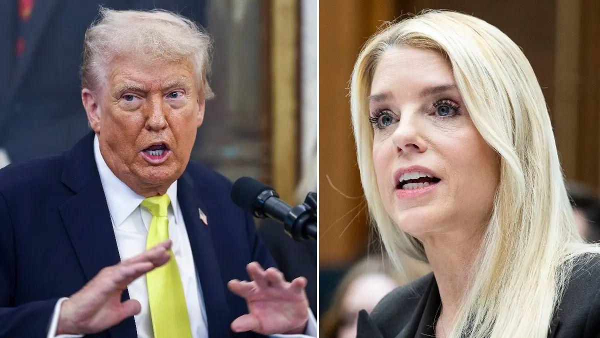 image of Donald Trump announced Pam Bondi's firing on April 2.