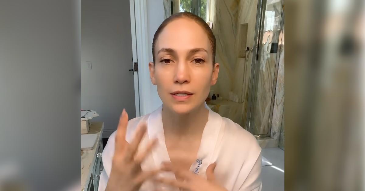 Jennifer Lopez shows off her glowing skin in makeup-free video