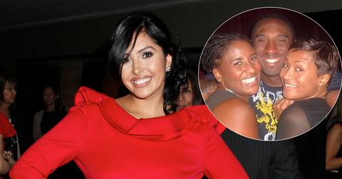 Vanessa Bryant In Red Dress Kobe Bryant And Sisters Inset