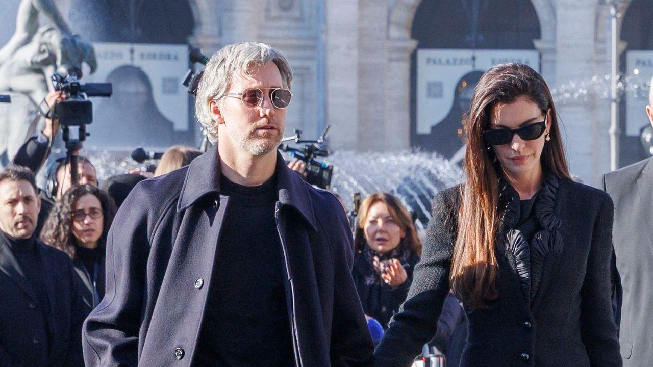 Image of Anne Hathaway said she would not have achieved her professional accomplishments without Adam Shulman's support.