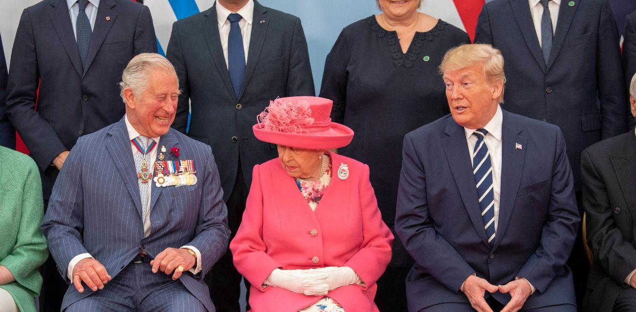 Photo of King Charles, Queen Elizabeth II and Donald Trump