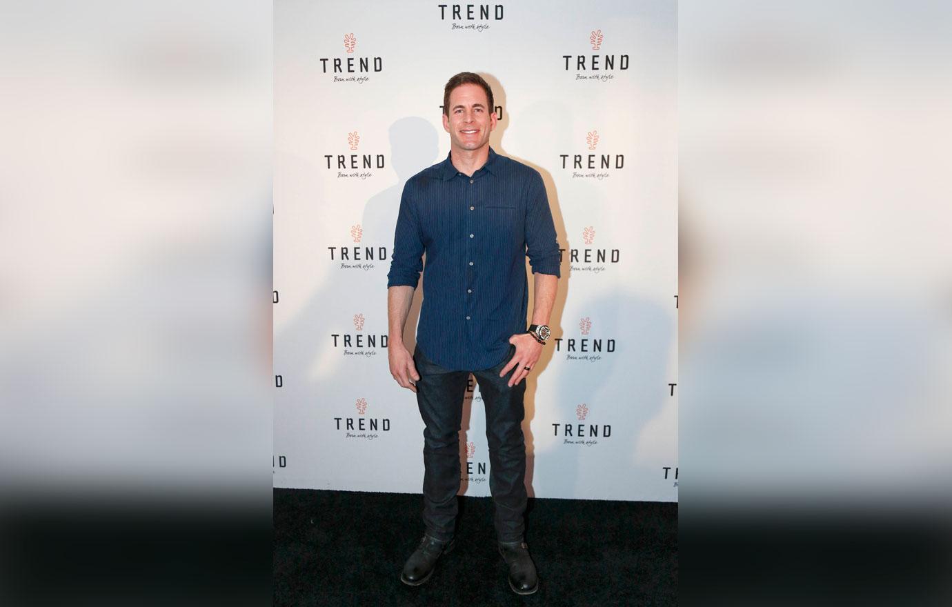 Tarek El Moussa Wearing Navy Blue Button Down