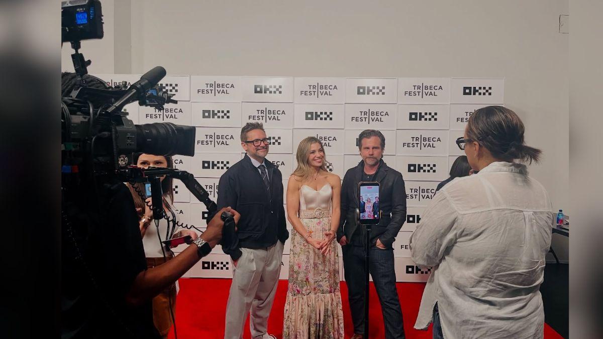 image of The trio were on the red carpet at Tribeca Film Festival. 