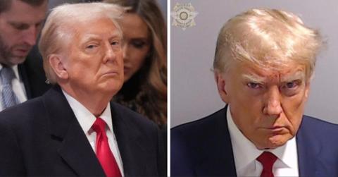 Photo of Donald Trump and his mugshot