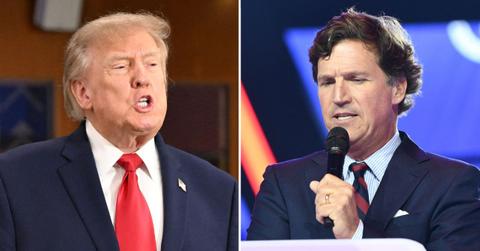 Split image of Donald Trump and Tucker Carlson