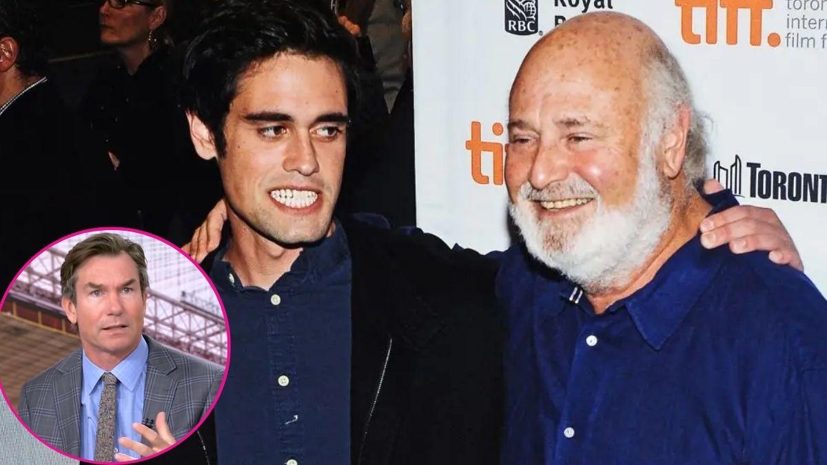 composite photo of rob reiner with son nick reiner and jerry o'connell