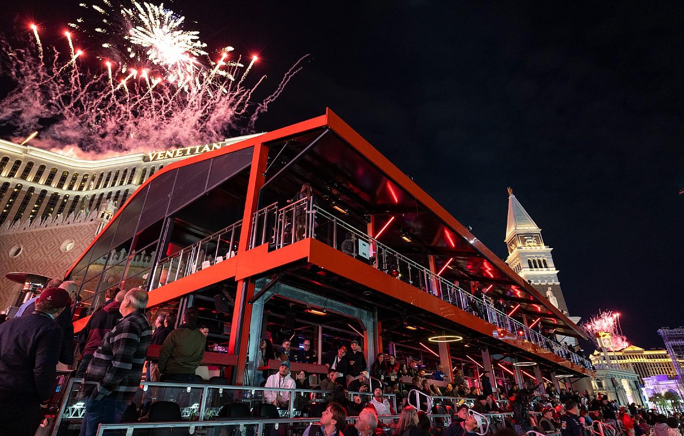 fireworks at velocity club at the venetian resort las vegas