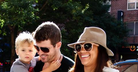 Robin Thicke and his family return to their Downtown hotel in New York City