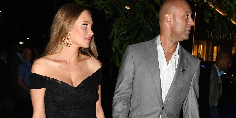 Derek Jeter's wife Hannah Davis shows off baby bump while out with her  husband