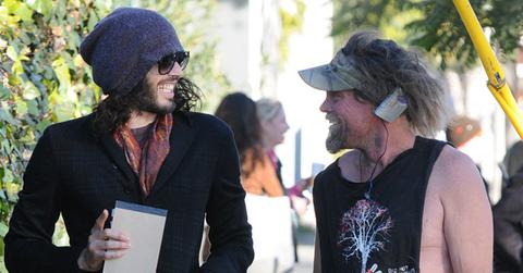 Russell Brand has a laugh with homeless man in West Hollywood