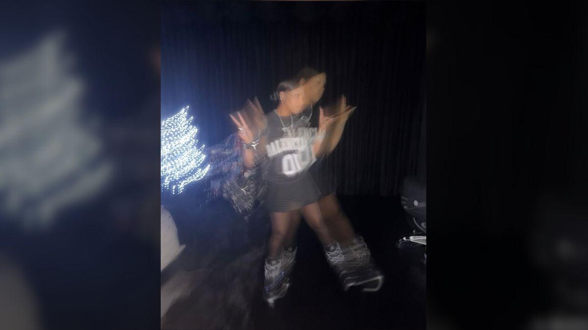 image of North West's facial studs are stickers, not real piercings.