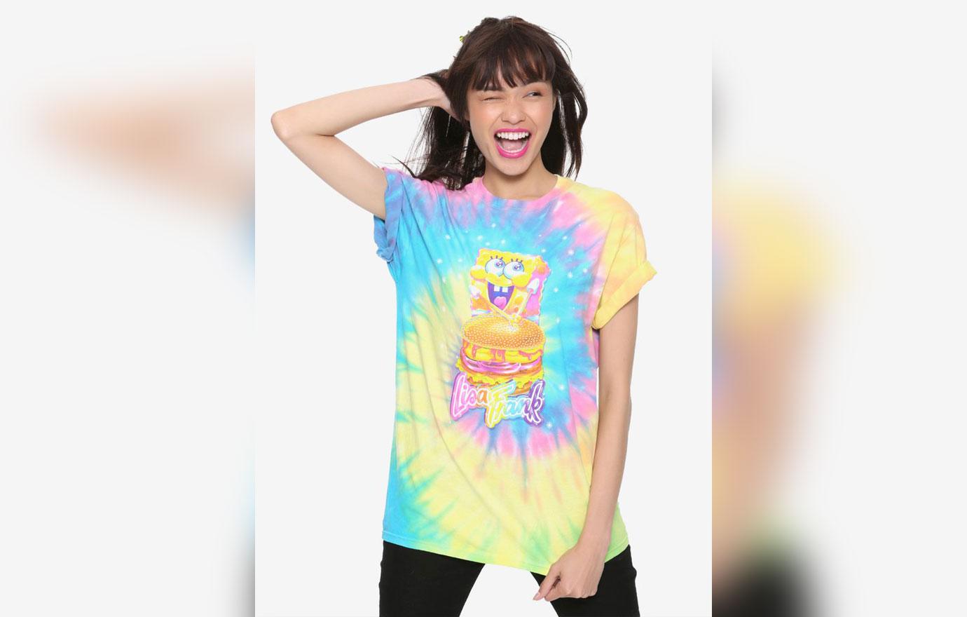 Lisa Frank x SpongeBob Girls Krabby Patty Tie Dye Tee 25