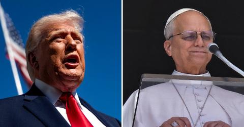 split of Donald Trump & Pope Leo.