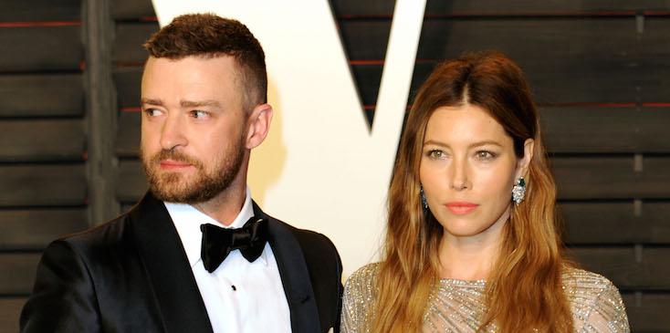 Justin Timberlake and Jessica Biel arrive at the Vanity Fair Oscar Party