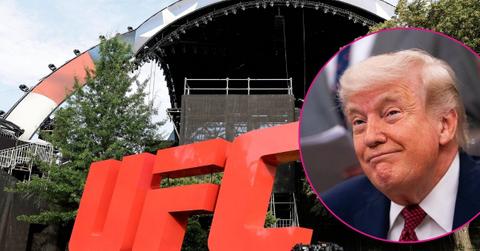 Composite photo of Donald Trump and UFC Arena at the White House.
