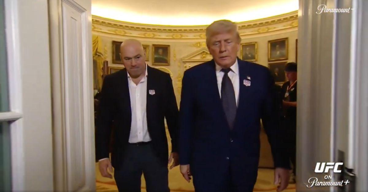 image of Donald Trump sparked online concern after appearing pale and tired in a video shared before the UFC event.