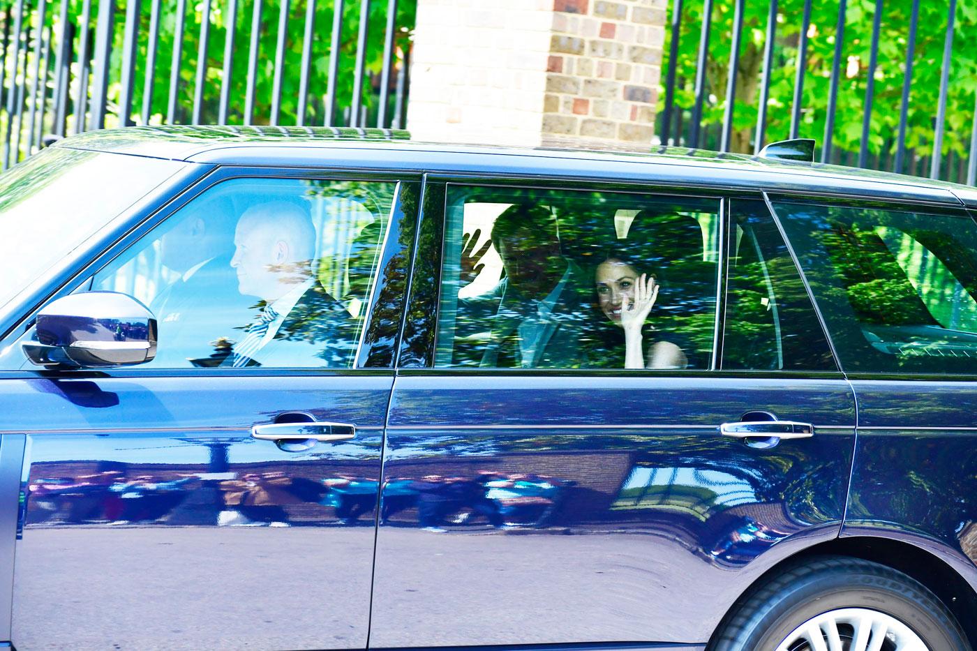 EXCLUSIVE: Prince Harry and Meghan Markle  seen leaving Kensington palace the day before their wedding