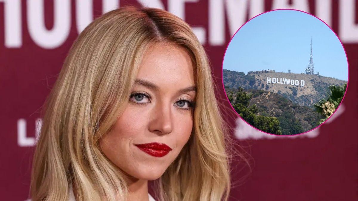 Photo of Sydney Sweeney and the Hollywood sign