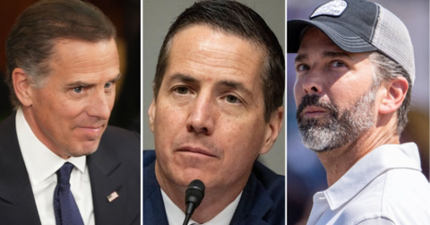 Composite photo of Hunter Biden, Bernie Moreno and Donald Trump Jr.