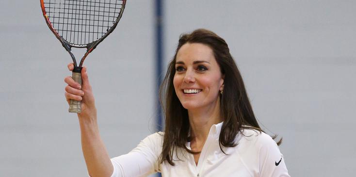 The Duchess of Cambridge takes part in a Tennis coaching workshop