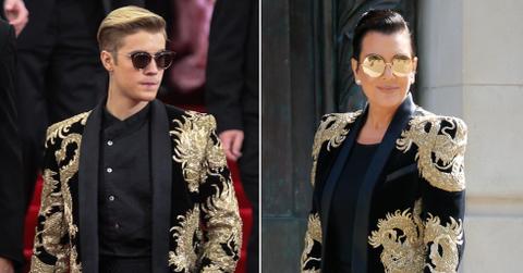 Justin bieber kris jenner balmain jacket