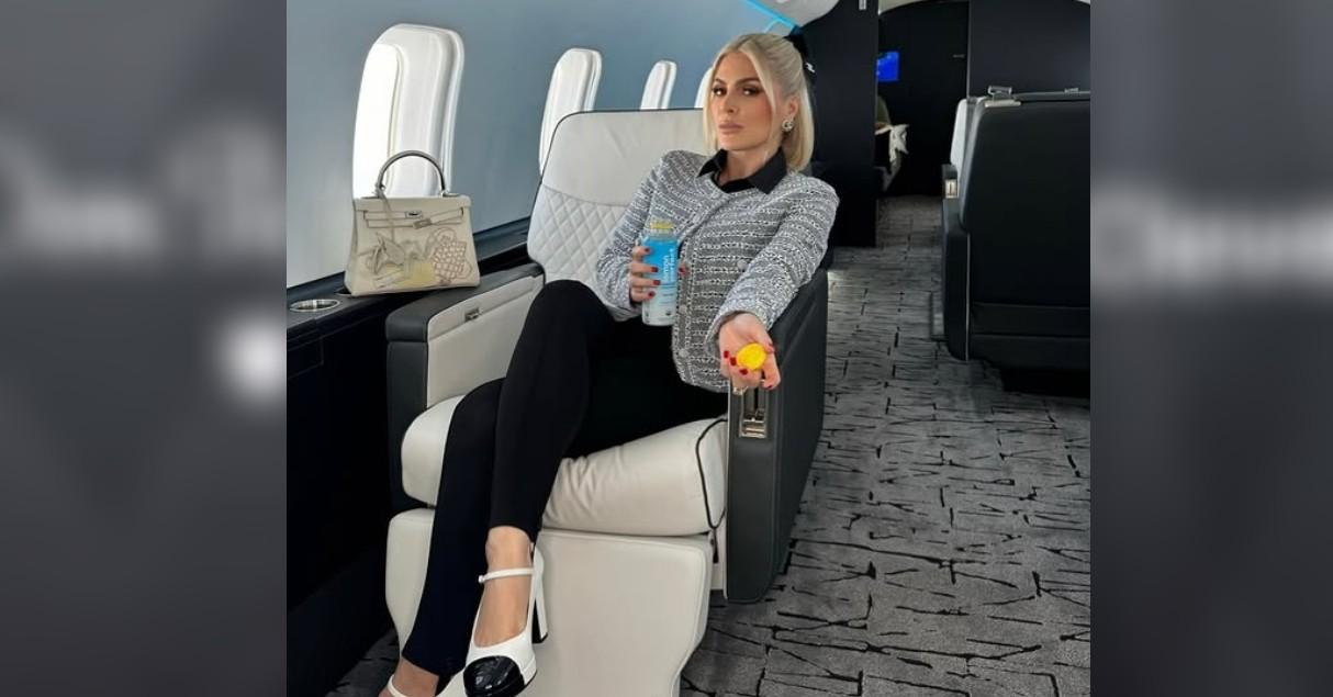 Photo of Stephanie Shojaee on a plane.