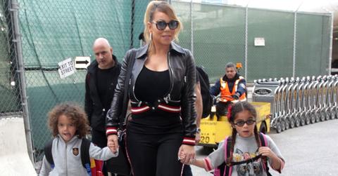 *EXCLUSIVE* Mariah Carey departs LAX with Bryan Tanaka and her kids