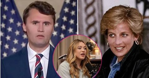 image split and isn't of princess Diana, Charlie Kirk and Isabel Brown