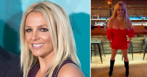 Two photos of Britney Spears