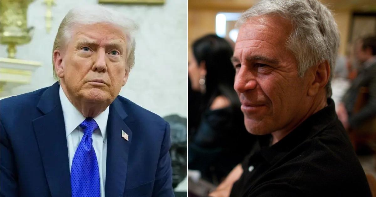 Split photo of Donald Trump and Jeffrey Epstein