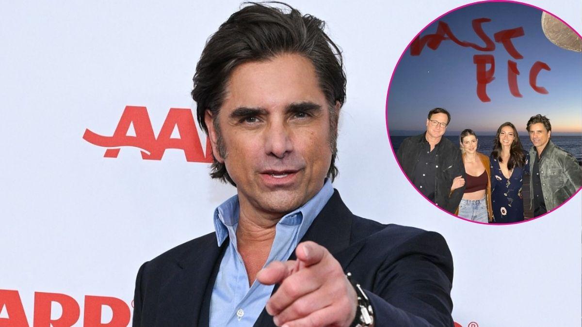 Photo of John Stamos; photo of Bob Saget, Kelly Rizzo, Caitlin McHugh and Stamos