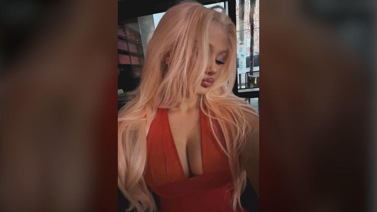 Photo of Alabama Barker left little to the imagination in a red halter top.