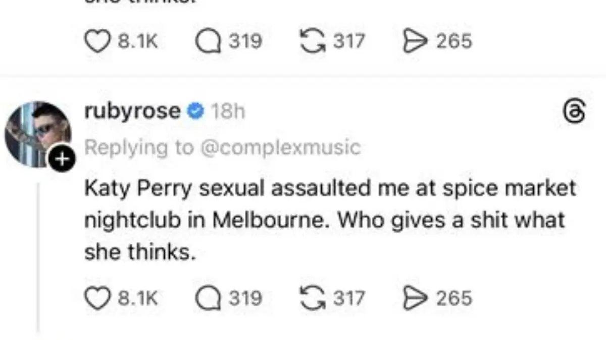 Photo of The pop star denied Ruby Rose's allegations.