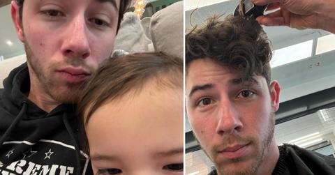 nick jonas shows buzz haircut daughter malti photos