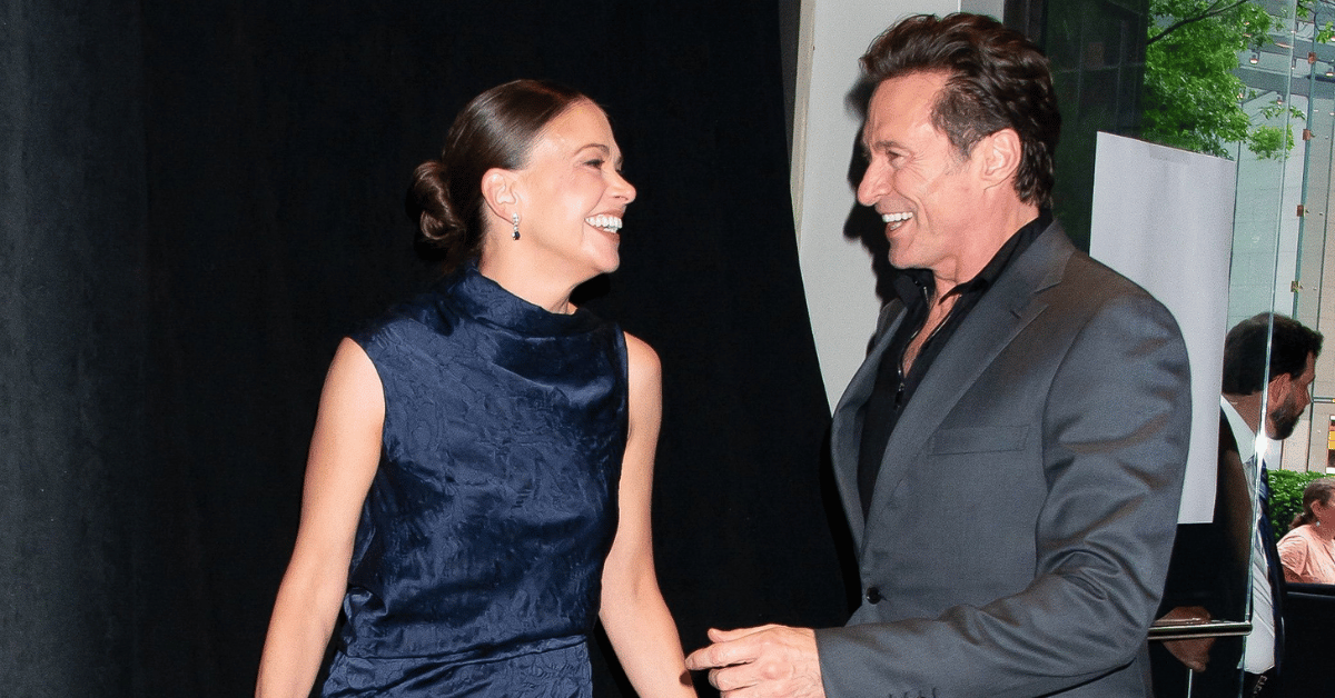 Hugh Jackman and Sutton Foster on the red carpet