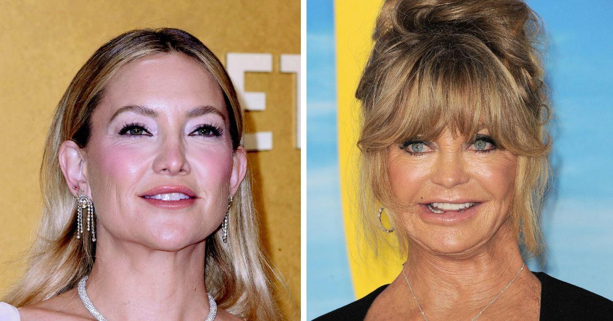 split photo of Kate Hudson & Goldie Hawn
