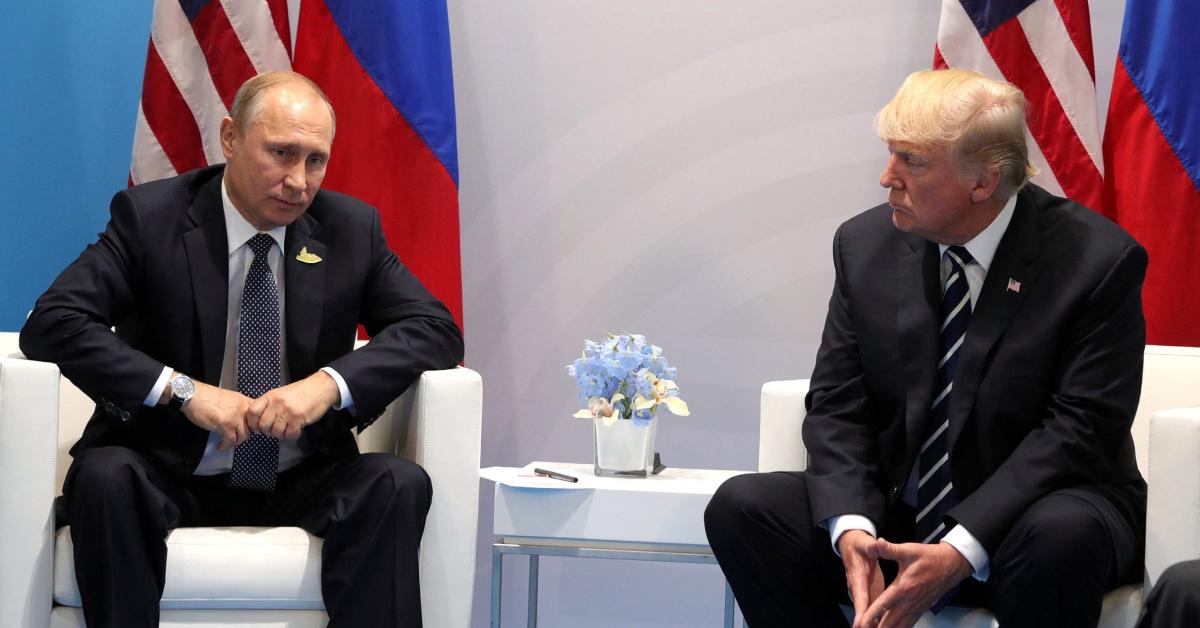 Image of Donald Trump and Vladimir Putin will discuss Russia's ongoing war in Ukraine.