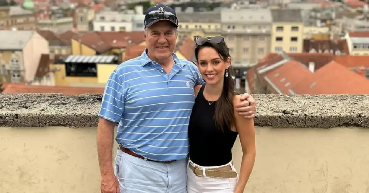 Photo of Bill Belichick and Jordan Hudson.