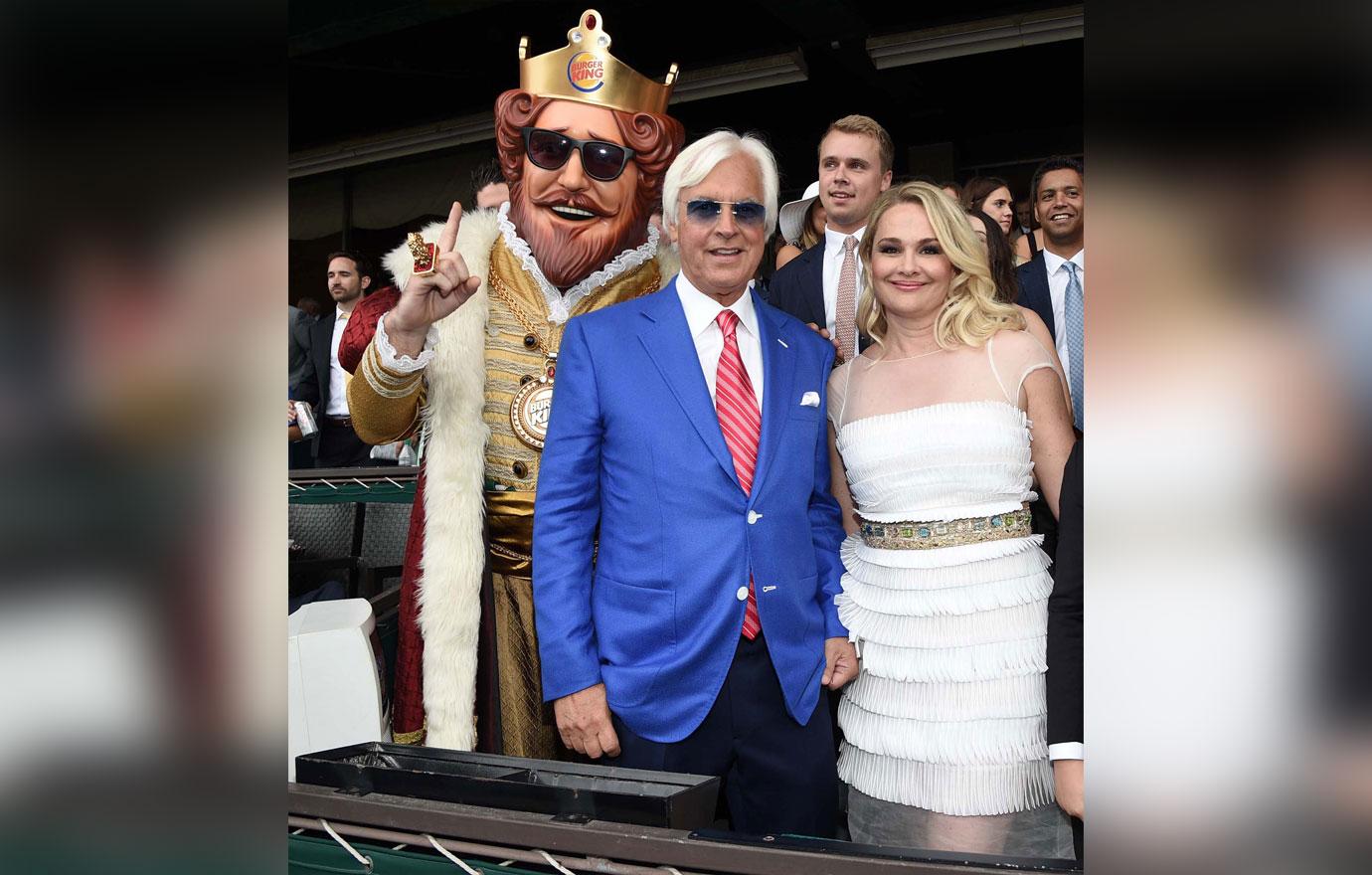 Trainer Bob Baffert and his Lucky Charm the Burger King at the 150th Belmont Stakes