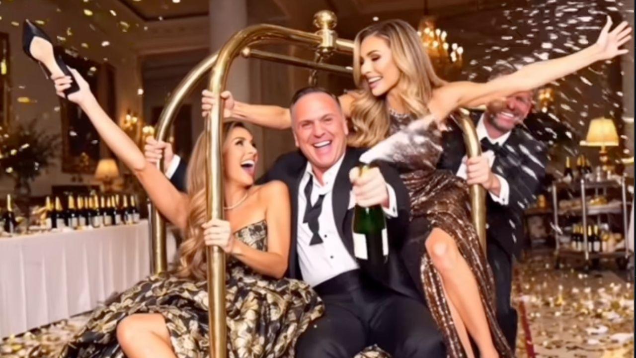Image of Dan Scavino’s video showed Donald Trump allies celebrating with champagne inside the White House.
