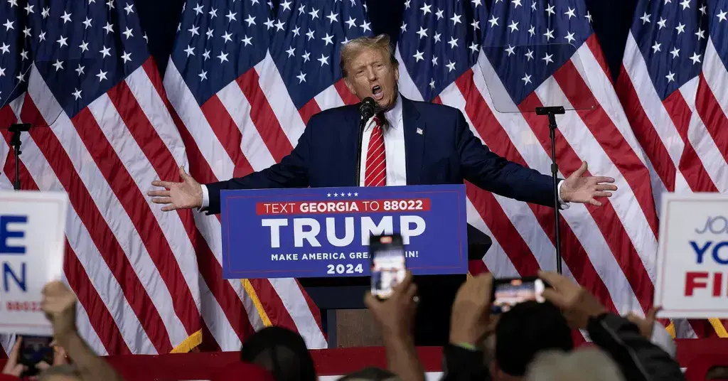 donald trump doesnt need teleprompter despite using georgia rally